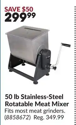 Princess Auto 50 lb Stainless-Steel Rotatable Meat Mixer offer