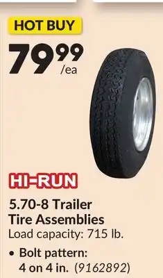 Princess Auto 5.70-8 Trailer Tire Assemblies offer