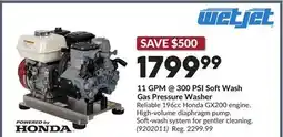 Princess Auto 11 GPM @ 300 PSI SoftWash Gas Pressure Washer offer