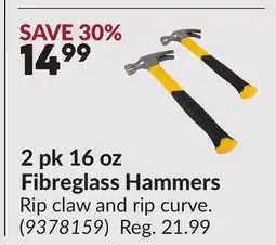 Princess Auto 2 pk 16 oz Fibreglass Hammers offer