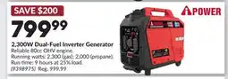 Princess Auto 2,300W Dual-Fuel Inverter Generator offer