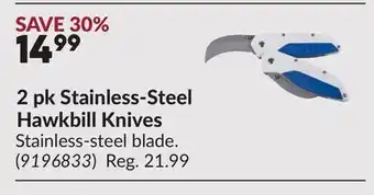 Princess Auto 2 pk Stainless-Steel Hawkbill Knives offer