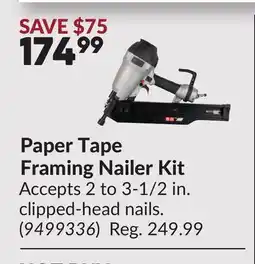 Princess Auto Paper Tape Framing Nailer Kit offer