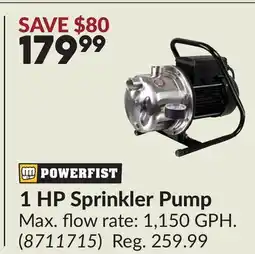 Princess Auto 1 HP Sprinkler Pump offer