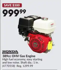 Princess Auto 389cc OHV Gas Engine offer