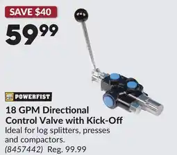 Princess Auto 18 GPM Directional Control Valve with Kick-Off offer