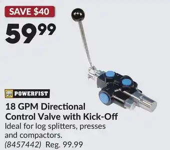 Princess Auto 18 GPM Directional Control Valve with Kick-Off offer