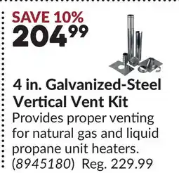 Princess Auto 4 in. Galvanized-Steel Vertical Vent Kit offer