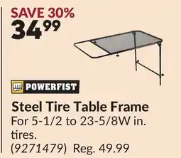 Princess Auto Steel Tire Table Frame offer
