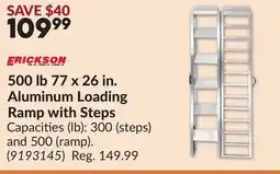 Princess Auto 500 lb 77 x 26 in. Aluminum Loading Ramp with Steps offer