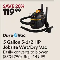 Princess Auto 5 Gallon 5-1/2 HP Jobsite Wet/Dry Vac offer