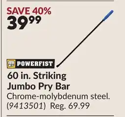 Princess Auto 60 in. Striking Jumbo Pry Bar offer