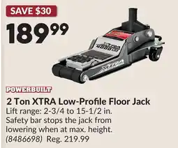 Princess Auto 2 Ton XTRA Low-Profile Floor Jack offer