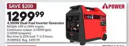 Princess Auto 4,500W Dual-Fuel Inverter Generator offer
