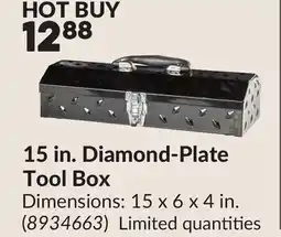 Princess Auto 15 in. Diamond-Plate Tool Box offer