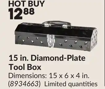 Princess Auto 15 in. Diamond-Plate Tool Box offer