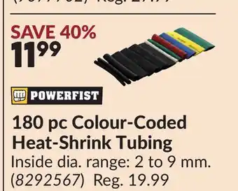 Princess Auto 180 pc Colour-Coded Heat-Shrink Tubing offer