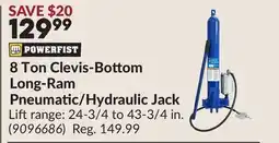 Princess Auto 8 Ton Clevis-Bottom Long-Ram Pneumatic/Hydraulic Jack offer