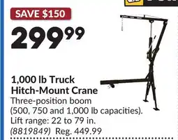 Princess Auto 1,000 lb Truck Hitch-Mount Crane offer