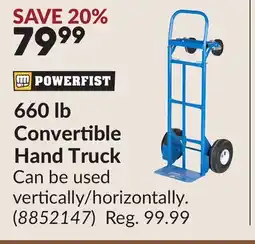 Princess Auto Power Fist 660 lb Convertible Hand Truck offer
