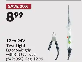 Princess Auto 12 to 24V Test Light offer
