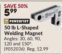 Princess Auto 50 lb L-Shaped Welding Magnet offer