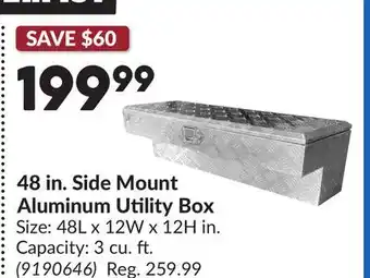 Princess Auto Aluminum Utility Box Size: 48L x 12W x 12H in offer