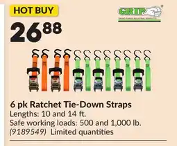 Princess Auto 6 pk Ratchet Tie-Down Straps offer