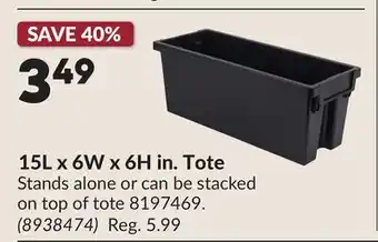 Princess Auto 15L x 6W x 6H in. Tote offer