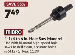 Princess Auto 1-1/4 to 6 in. Hole Saw Mandrel offer