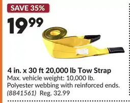Princess Auto 4 in. x 30 ft20,000 lb Tow Strap offer