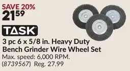 Princess Auto 3 pc 6 x 5/8 in. Heavy Duty Bench Grinder Wire Wheel Set offer