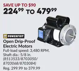 Princess Auto Open Drip-Proof Electric Motors offer