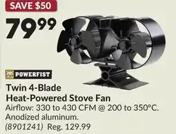 Princess Auto Twin 4-Blade Heat-Powered Stove Fan offer