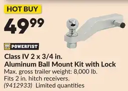 Princess Auto Class IV 2 x 3/4 in. Aluminum Ball Mount Kit with Lock offer