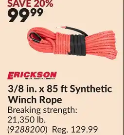 Princess Auto 3/8 in. x 85 ftSynthetic Winch Rope offer