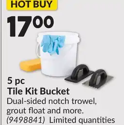 Princess Auto 5 pc Tile Kit Bucket offer