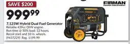 Princess Auto 7,125W Hybrid Dual Fuel Generator offer