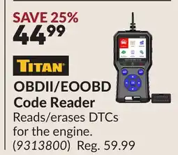 Princess Auto OBDII/EOOBD Code Reader offer
