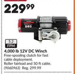 Princess Auto 4,000 lb 12V DC Winch offer