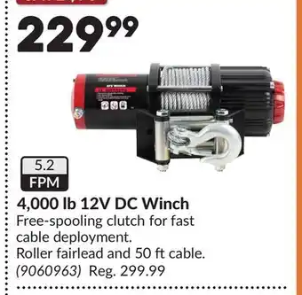 Princess Auto 4,000 lb 12V DC Winch offer