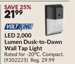 Princess Auto LED 2,000 Lumen Dusk-to-Dawn Wall Tap Light offer