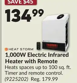 Princess Auto 1,000W Electric Infrared Heater with Remote offer