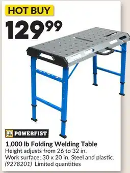 Princess Auto 1,000 lb Folding Welding Table offer