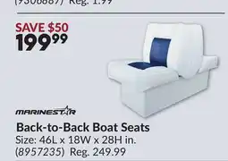 Princess Auto Back-to-Back Boat Seats offer
