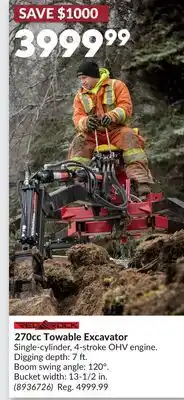 Princess Auto 270cc Towable Excavator offer