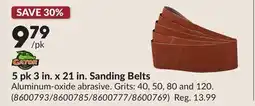 Princess Auto 5 pk 3 in. x 21 in. Sanding Belts offer