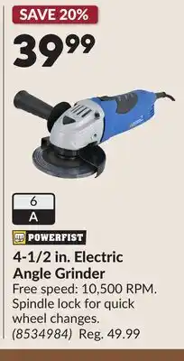 Princess Auto 4-1/2 in. Electric Angle Grinder offer