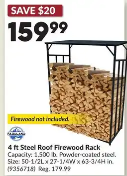 Princess Auto 4 ftSteel Roof Firewood Rack offer