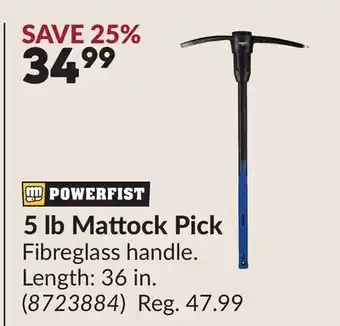 Princess Auto 5 lb Mattock Pick offer